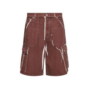 Marni Men Brown Screen-Printed Denim Cargo Bermuda Shorts